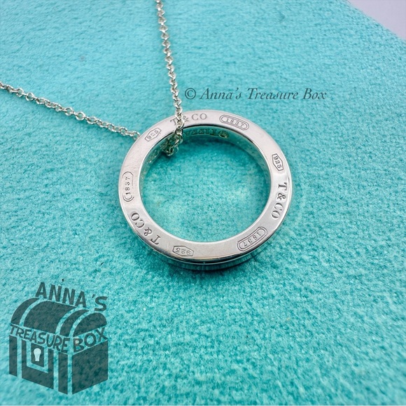 Tiffany & Co. 925 Silver 1837 Round Circle Pendant 16